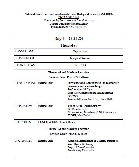 Conference Schedule